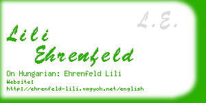 lili ehrenfeld business card